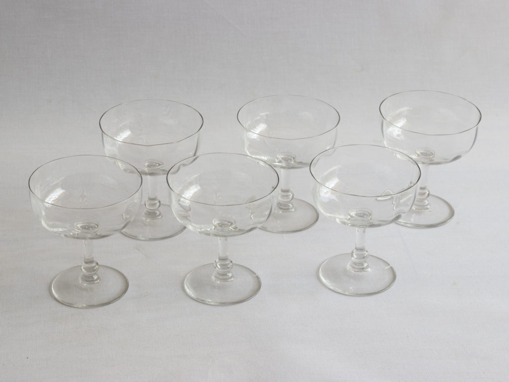 Lot de 6 coupes à champagne en cristal