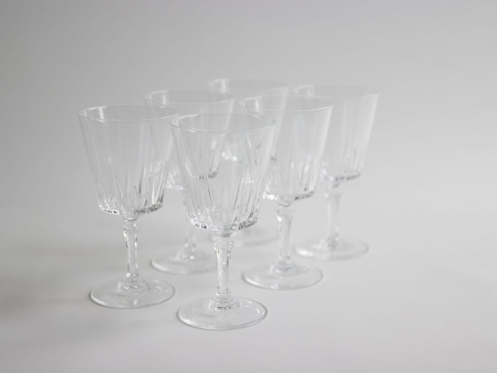 Lot 6 verres à pied en cristal