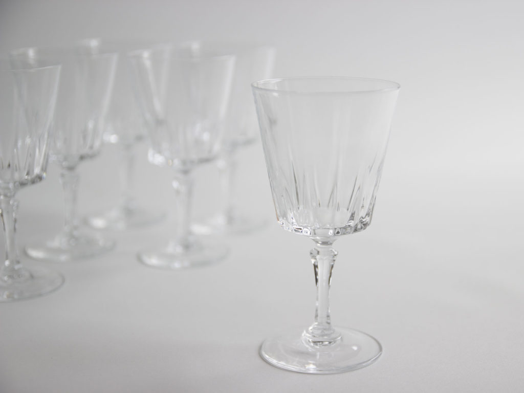 Lot 6 verres à pied en cristal