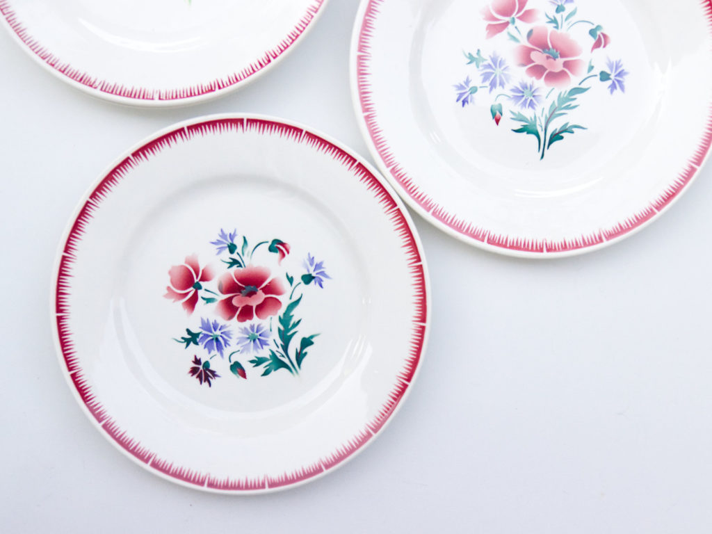 4 assiettes Digoin modèle Prairial