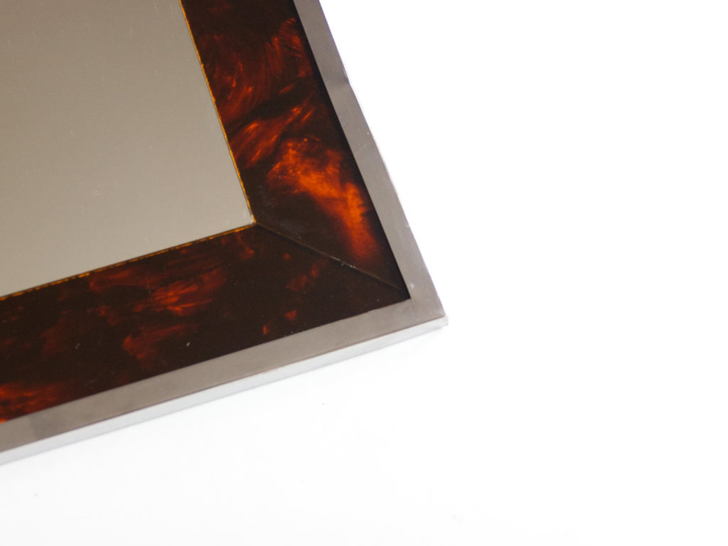 Miroir carré en métal chromé et Plexiglas