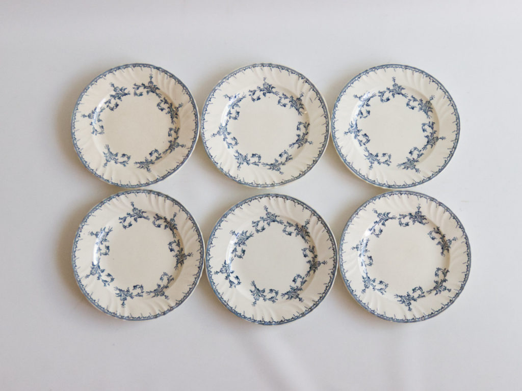 6 assiettes Longwy modèle Chantilly