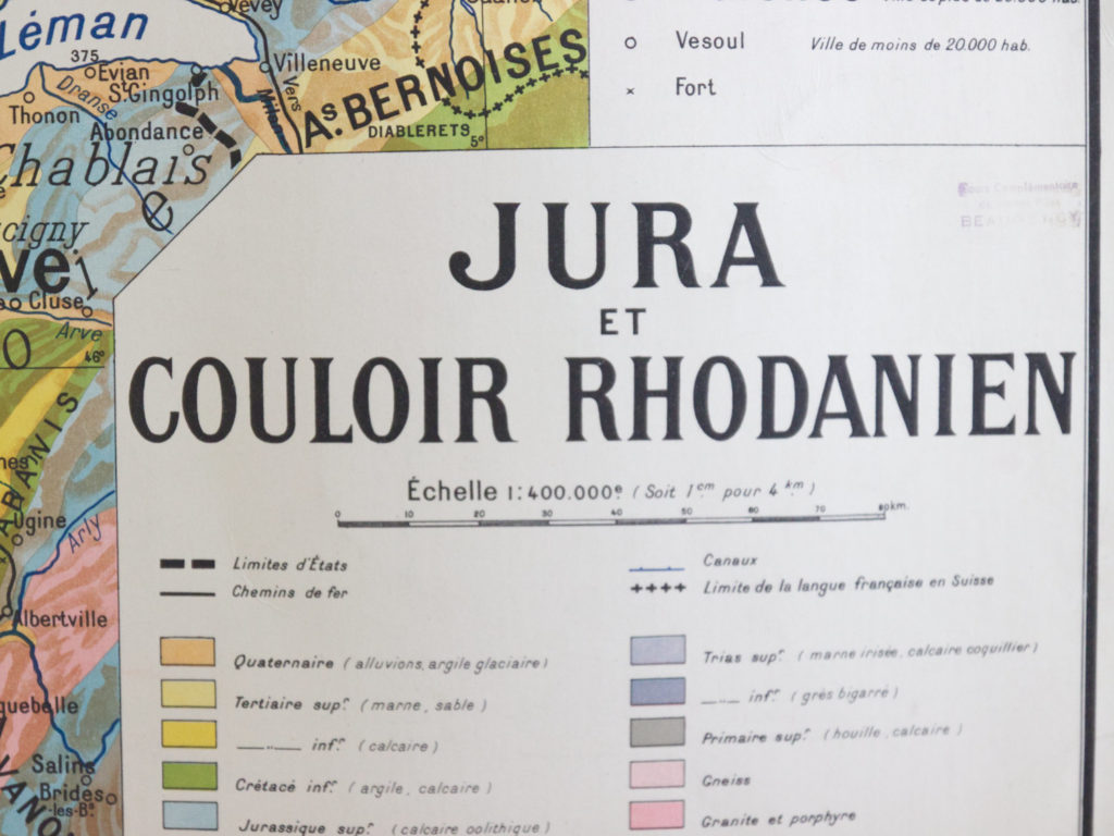 Carte scolaire ancienne -Jura et couloir rhodanien-
