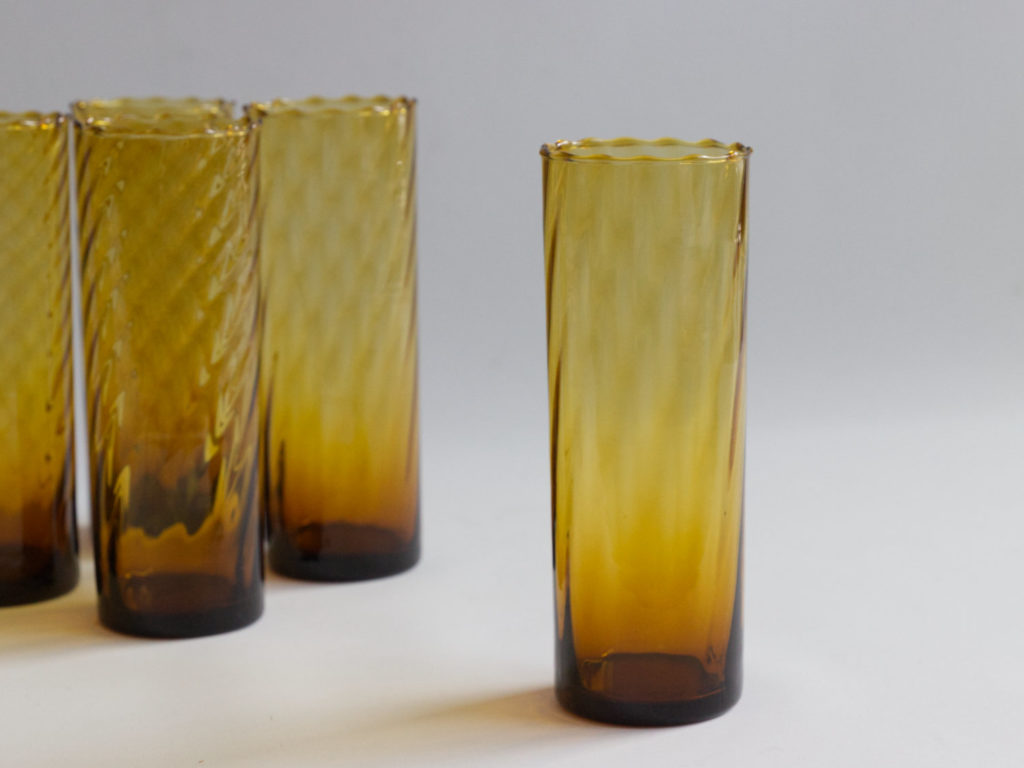 6 verres ambrés à orangeade