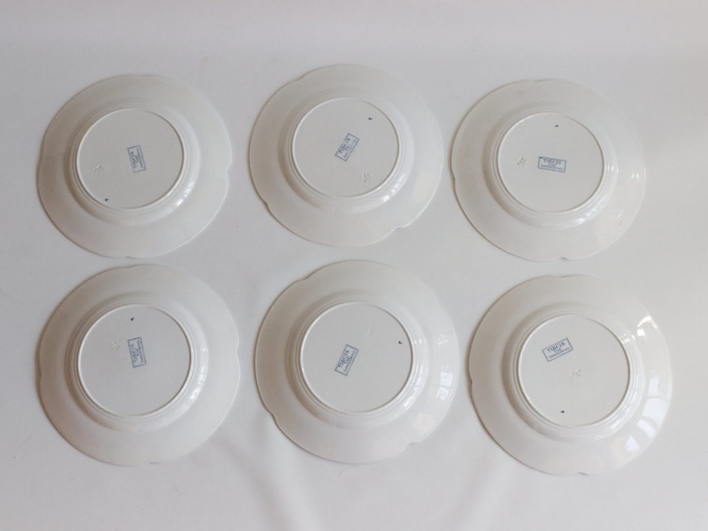 6 assiettes plates Sarreguemines modèle Tircis