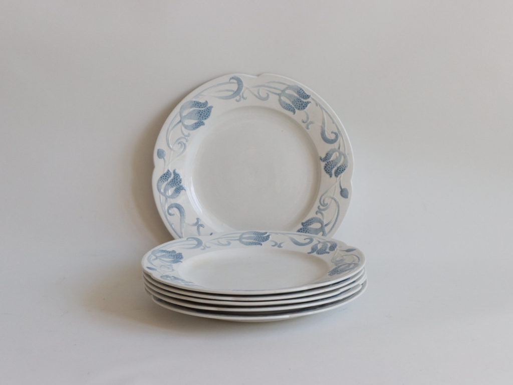 6 assiettes plates Sarreguemines modèle Tircis