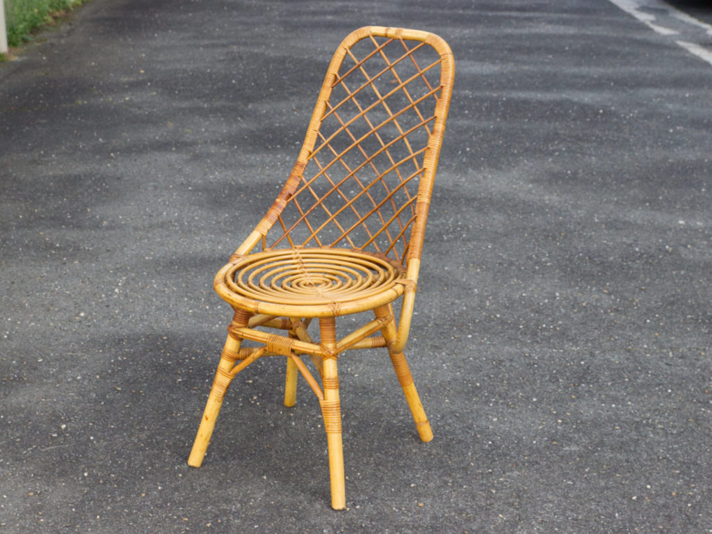 Chaise en rotin des années 50-60