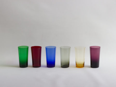 6 verres colorés à orangeade -grand modèle-