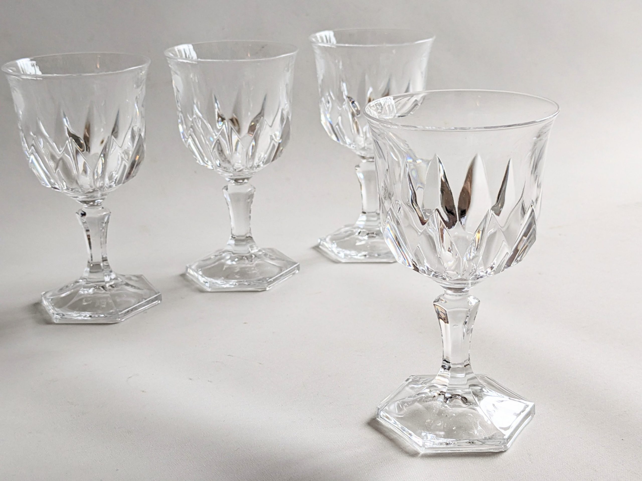 4 verres cristal d'Arques modèle Chaumont