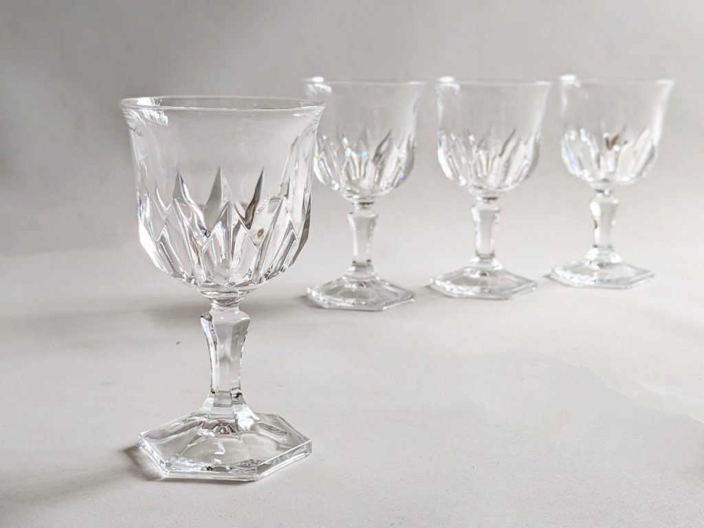 4 verres cristal d'Arques modèle Chaumont