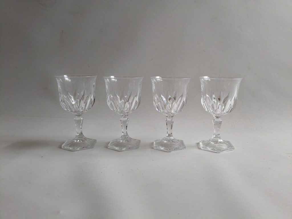 4 verres cristal d'Arques modèle Chaumont