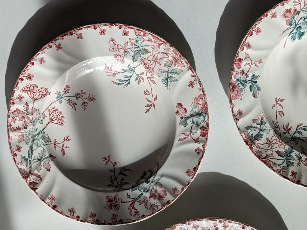 Lot de 3 assiettes Longwy modèle Eté