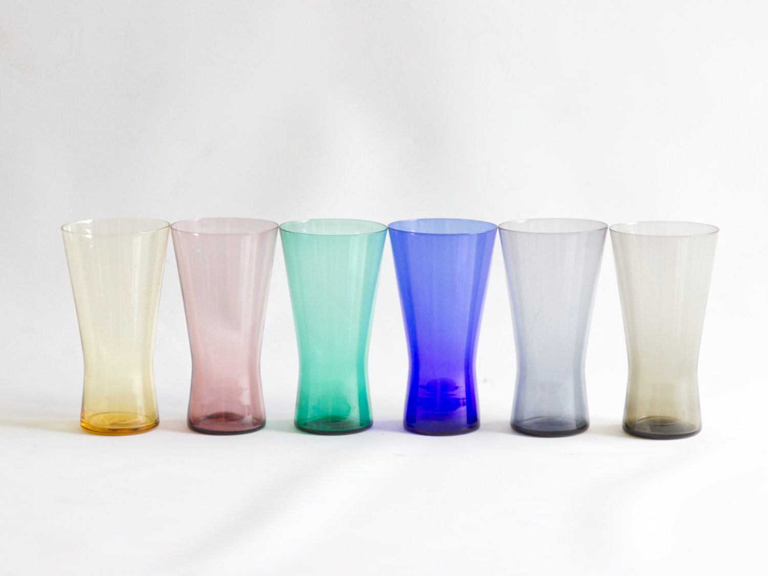 6 verres colorés