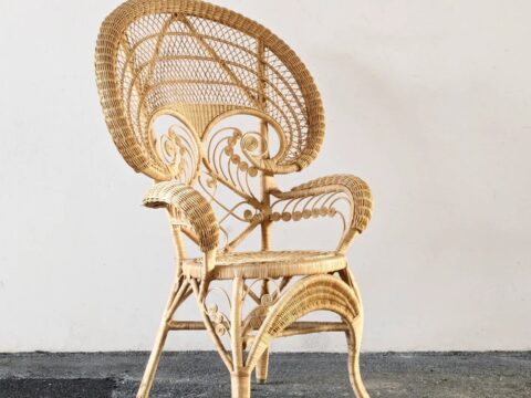 Fauteuil peacock en rotin
