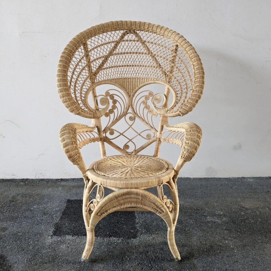 Fauteuil peacock en rotin