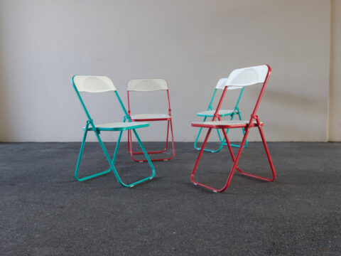 Lot de 4 chaises pliantes années 80