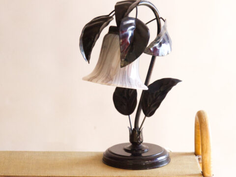 Lampe fleur en métal
