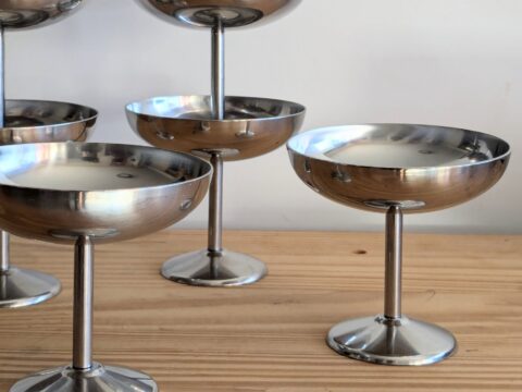Lot de 6 coupes à glace en inox
