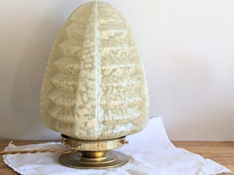 Lampe à poser en verre de Clichy