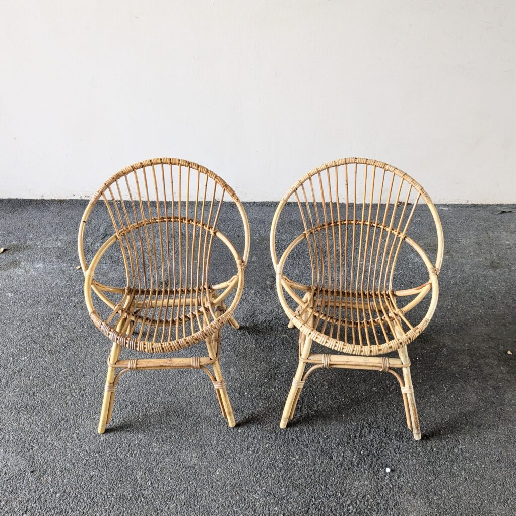 Paire de fauteuils en rotin – Image 3