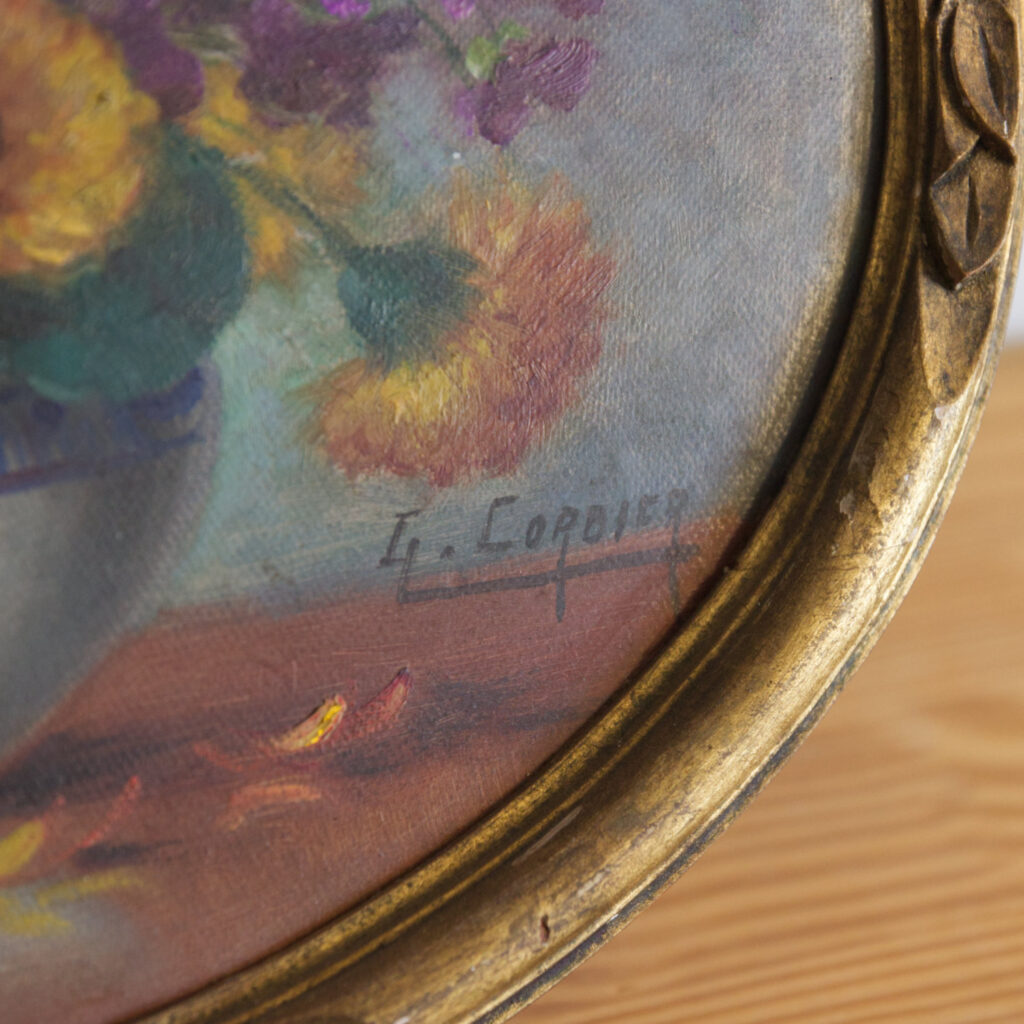 Tableau fleuri signé G. Corbier – Image 5