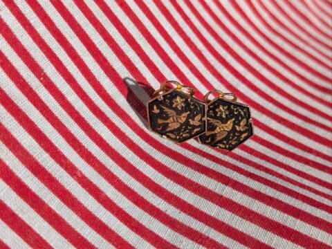 Paire de clips en émail de Tolède