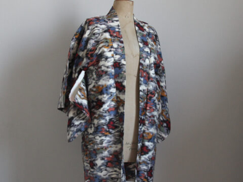 Haori en soie aux motifs de nuages